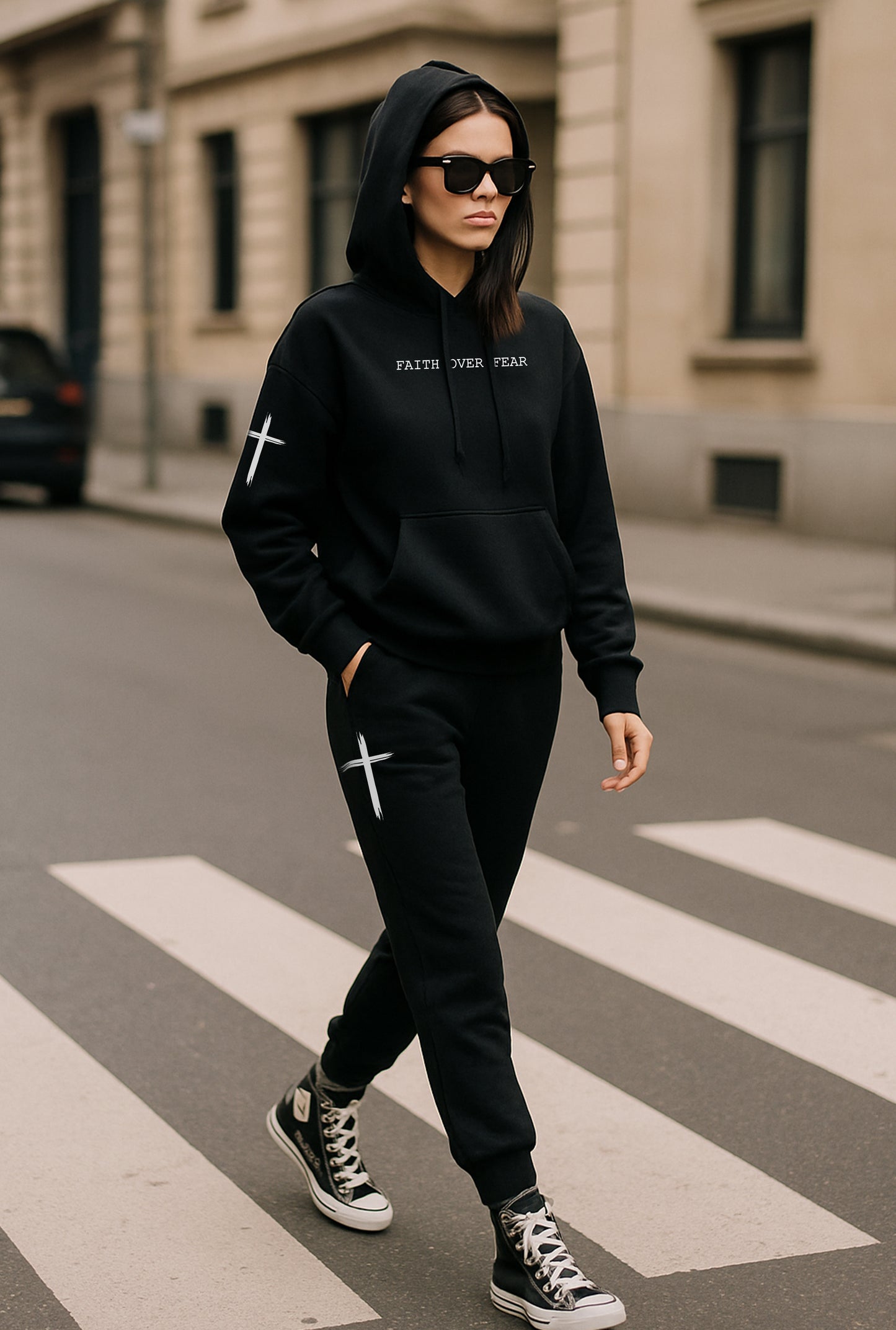 Faith Over Fear Black Hoodie