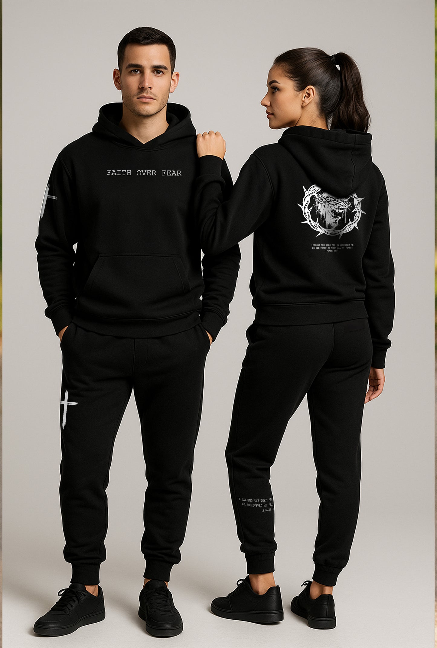 Faith Over Fear Black Hoodie