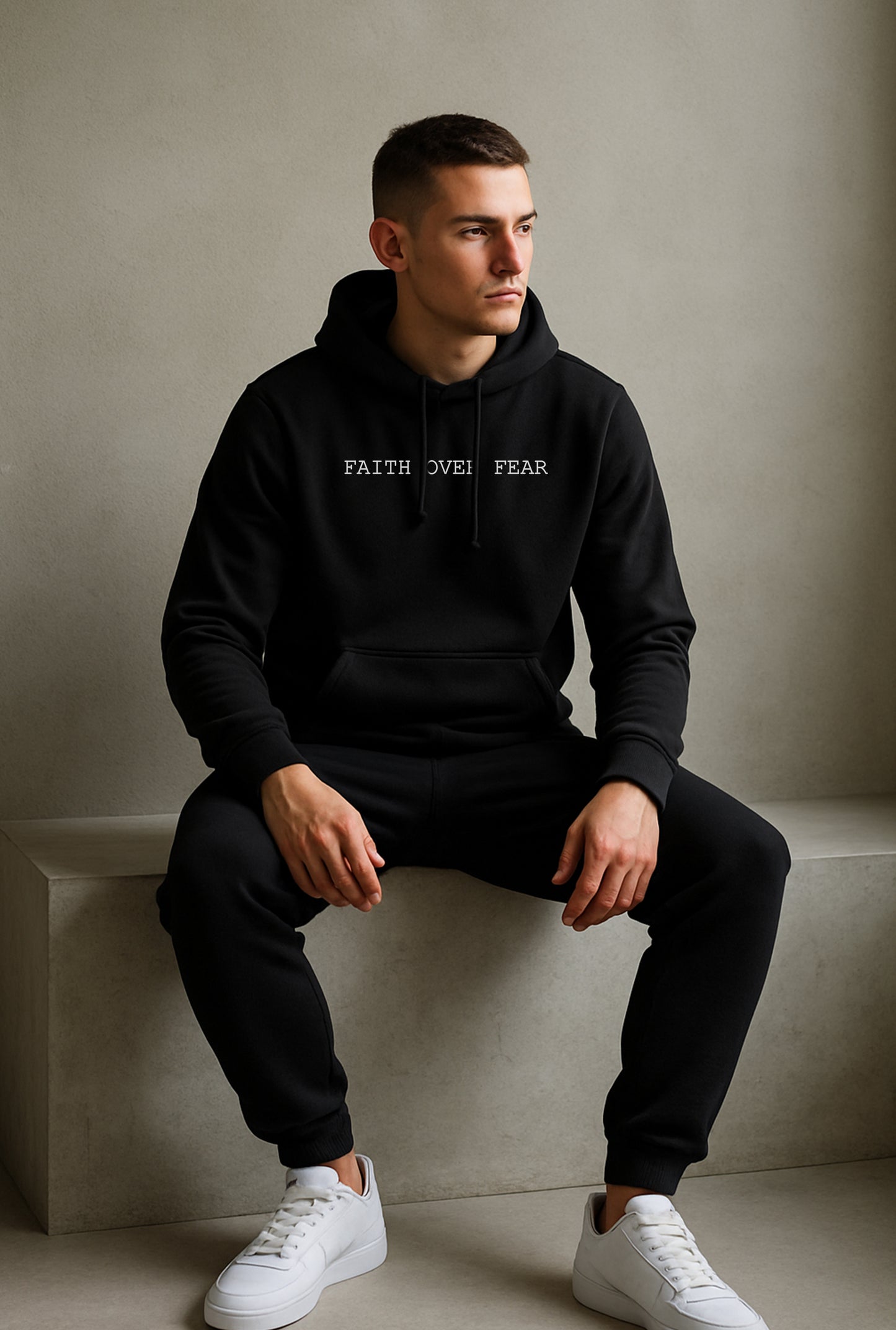 Faith Over Fear Black Hoodie