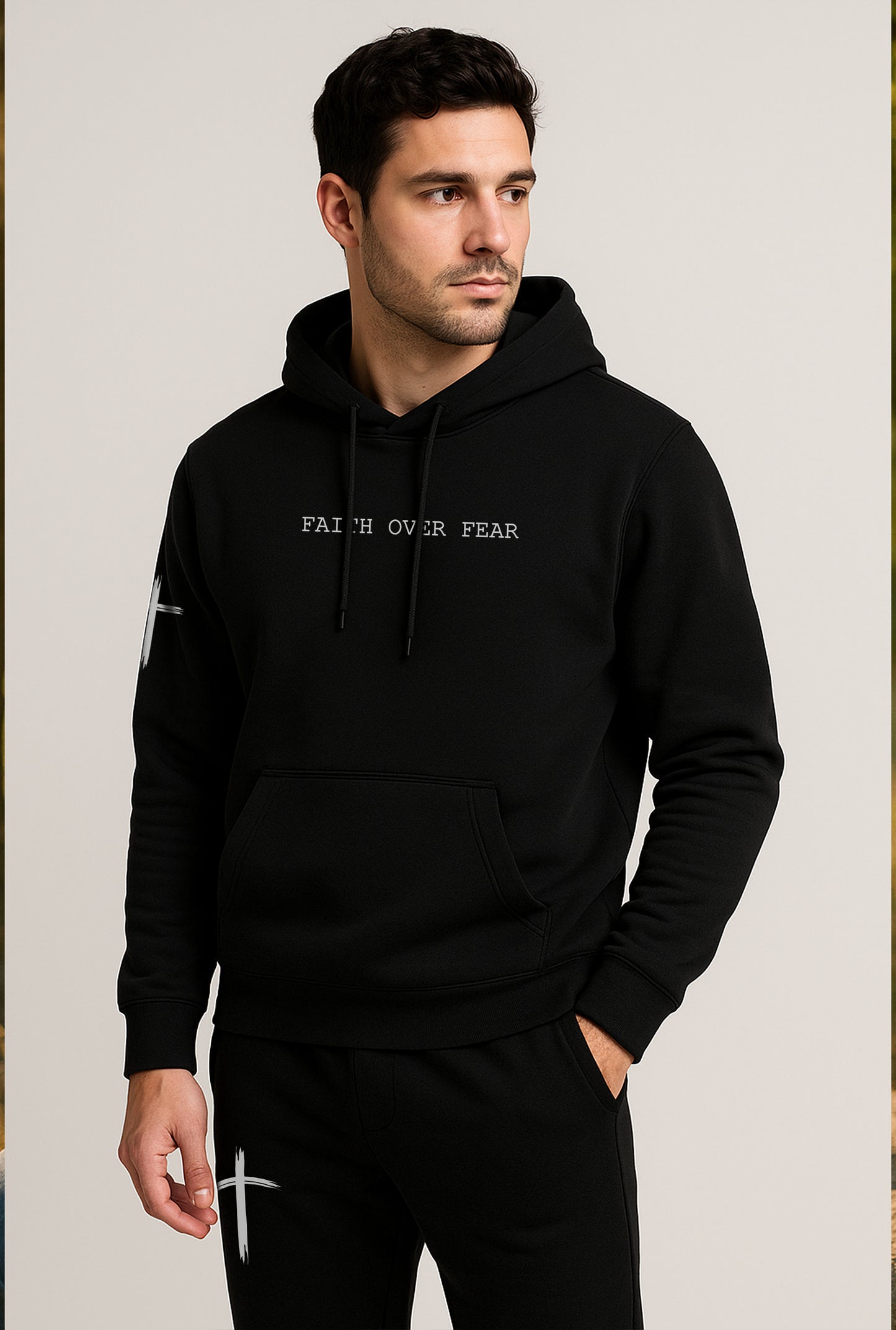 Faith Over Fear Black Hoodie