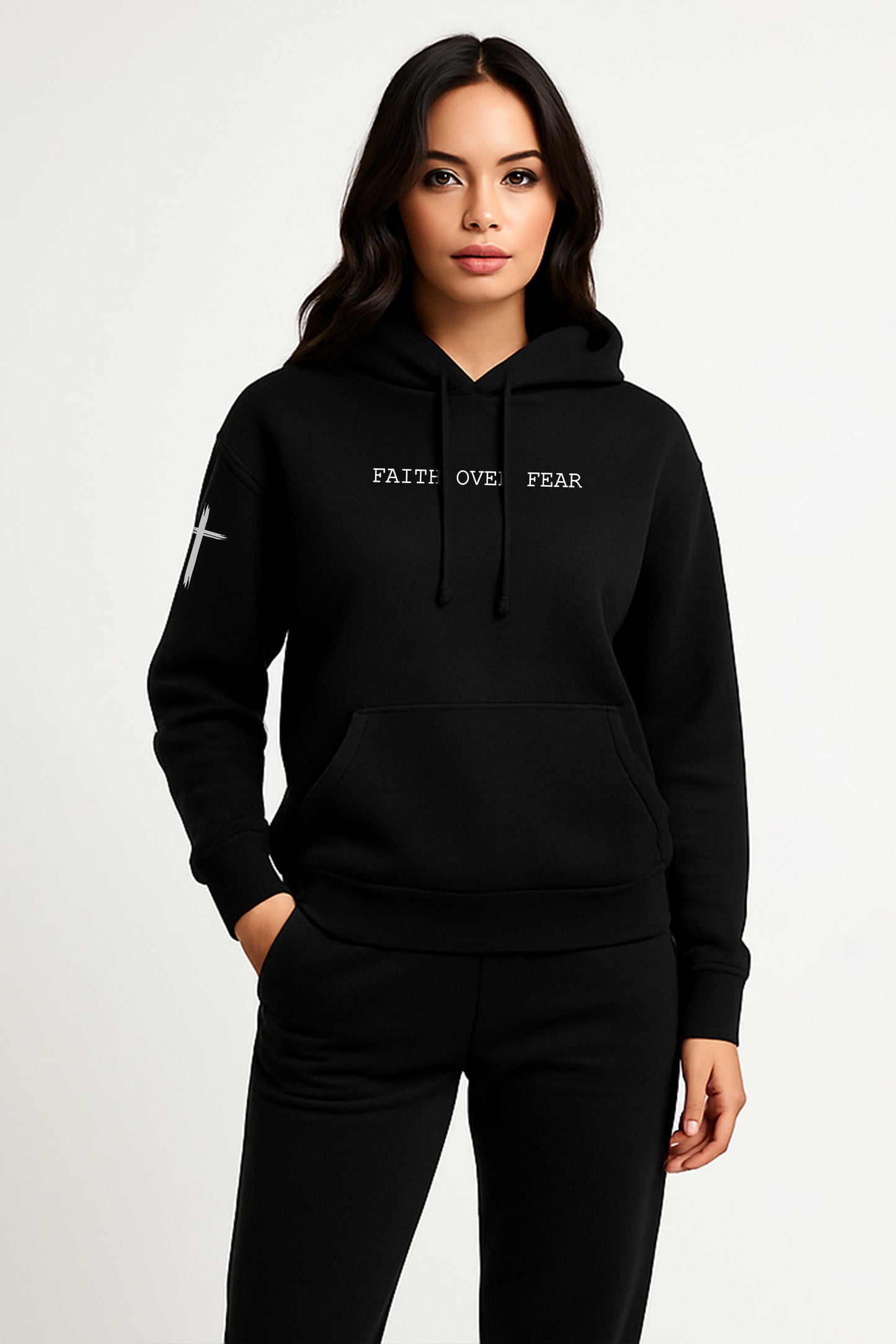 Faith Over Fear Black Hoodie