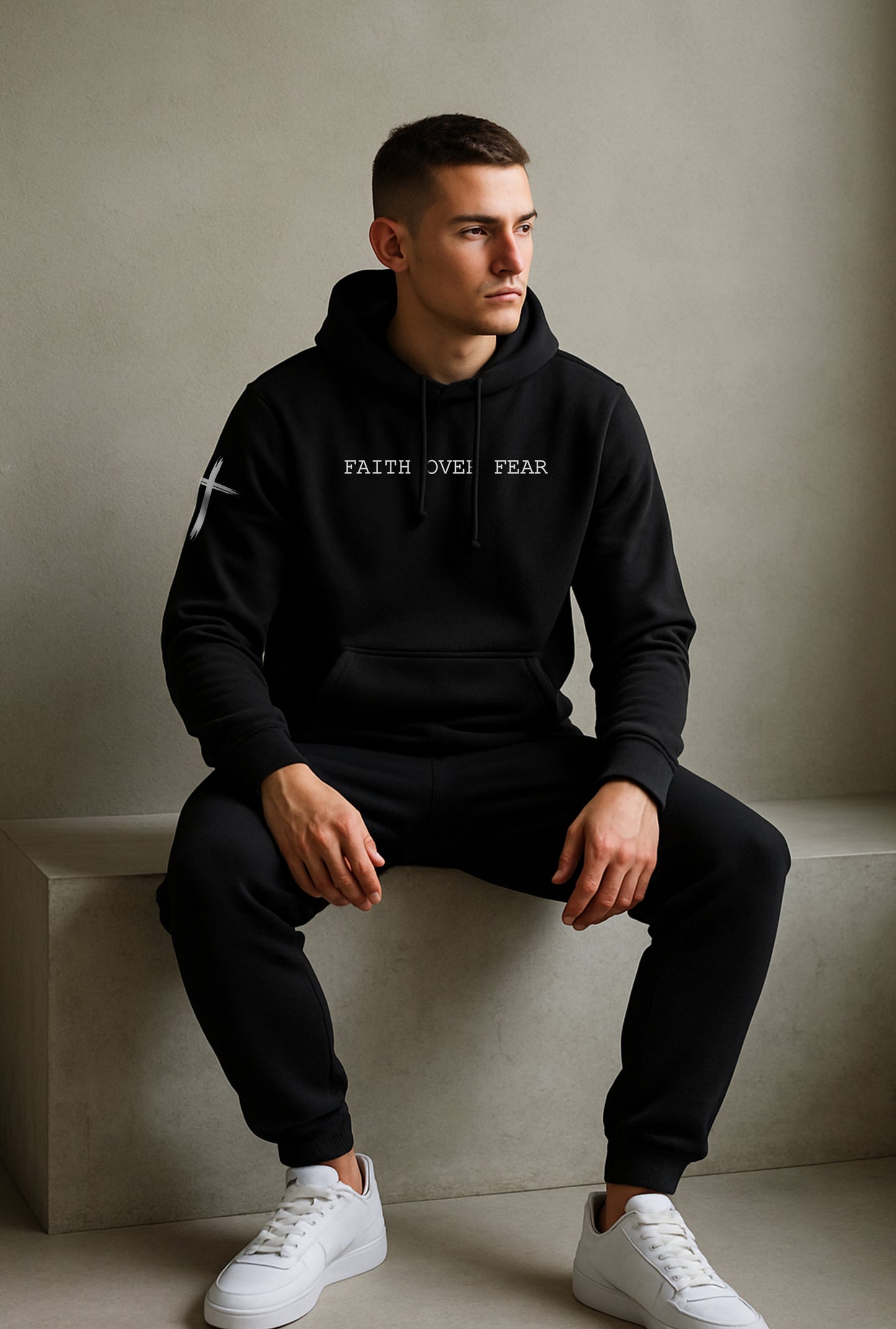 Faith Over Fear Black Hoodie