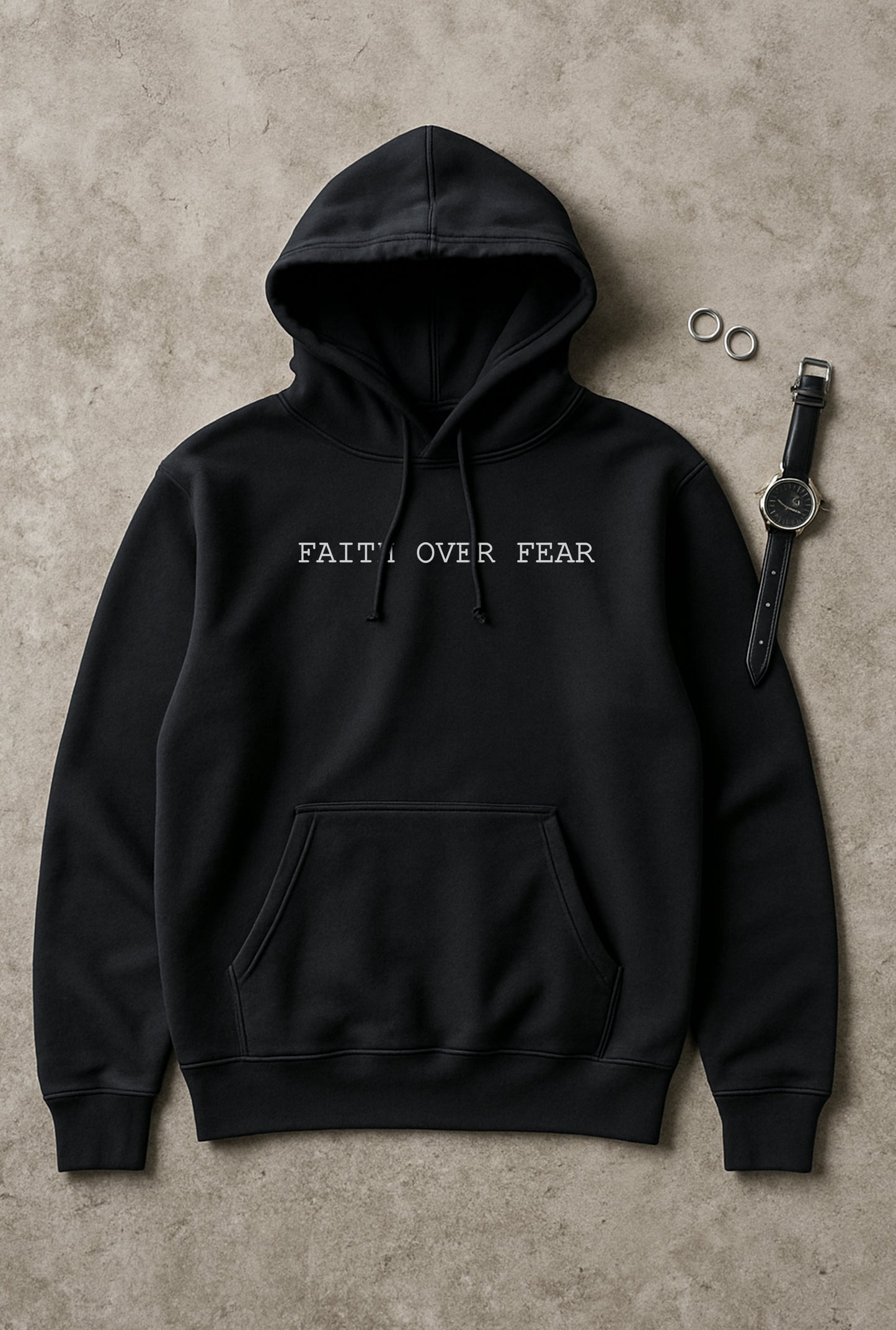 Faith Over Fear Black Hoodie