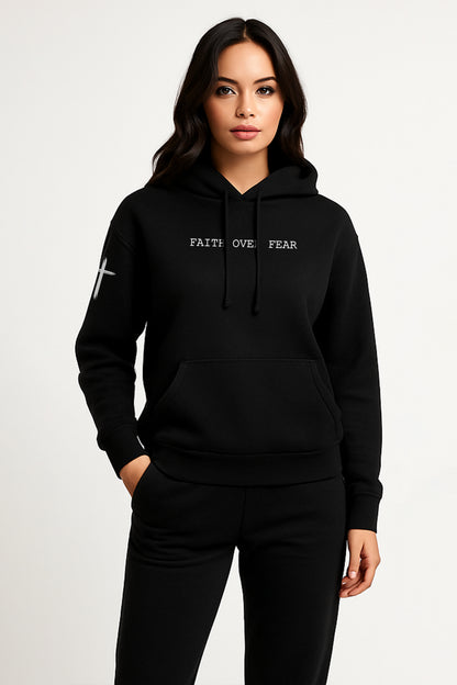 Faith Over Fear Black Hoodie